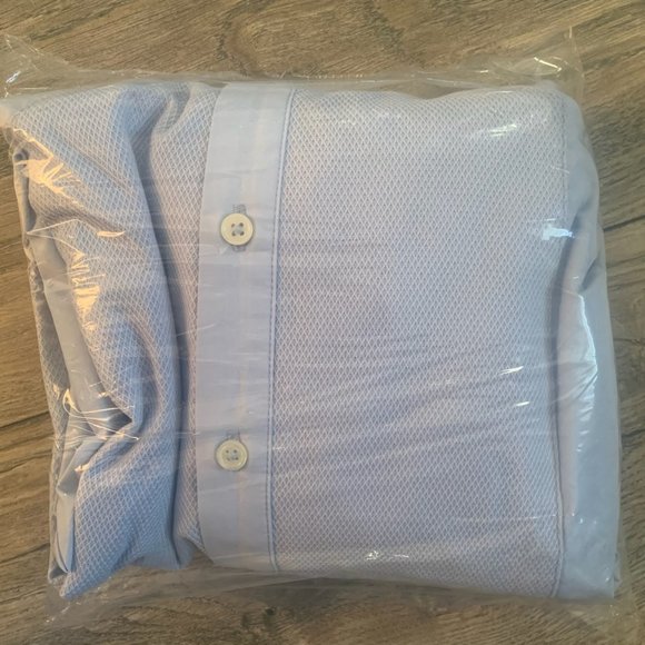 NWT LANDS' END PETITE LONG SLEEVE POPLIN BUTTON TUNIC SOFT SKY BLUE 18P - Picture 5 of 6